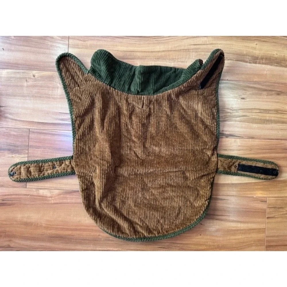 Woolrich Pet Corduroy Patchwork Dog Coat Turtleneck Green Brown Red‎ Tan Size L